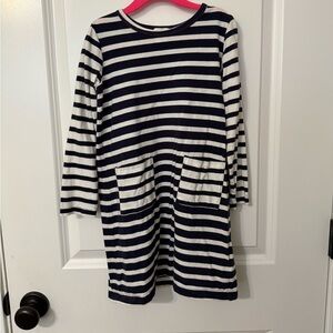 Crewcuts Navy and White Striped Kids Casual Dress
